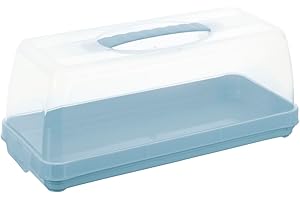 keeeper Boîte de transport à gâteaux pour gâteaux marbrés et gâteaux en boîte, Avec poignée, 36 x 15 x 15 cm, Alessio, Bleu (Nordic Blue)