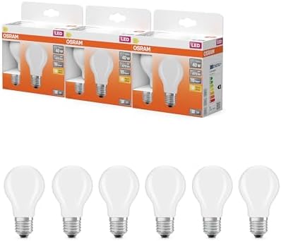 OSRAM Lampada LED Star bulb A40 filamento, 2700 K bianco caldo, 3,4 W, E27, satinato, 470 lm, 15.000 h, per lampade da soffitto e da terra, antiabbagliamento,3-Pack