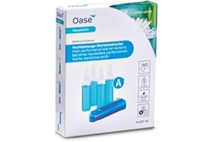 OASE AquaActiv BioKick Premium 51280 Lot de 4 flacons de 20 ml pour 10 000 l chacune, bactéries, filtrantes hautement concentrées, pour étang, étang à poissons, étang de jardin, étang de natation Bleu
