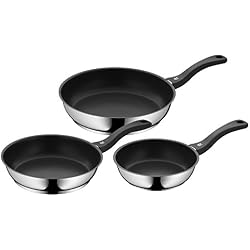 WMF 733706299 Set de 3 Poêles, Acier Inoxydable, Argent, 28 cm