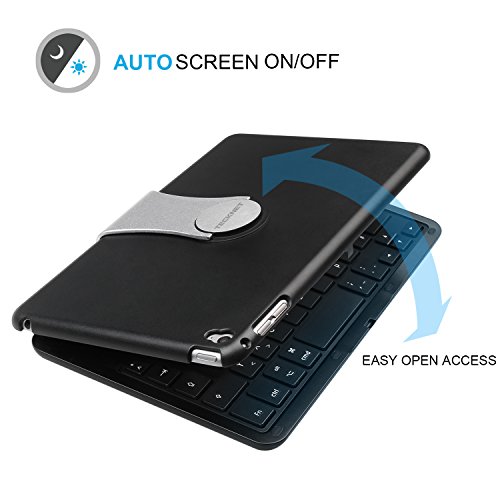 iPad Mini 4 Bluetooth Tastatur, TeckNet Drahtlose Tastatur Keyboard Case / Hülle mit 360 Grad-Umdrehung und Multi-Angle Stehen für Apple iPad Mini 4 – 2014 - 4