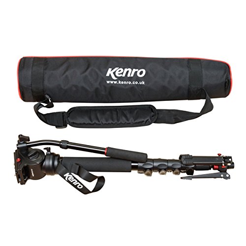 Kenro VH01F - Kit de monopié de Aluminio para vídeo con Base Plana y Cabeza fluida