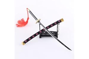FUORU One Piece Sword Replicas，zoro’s Miniature Sword Letter Opener/with Sheath And Stand Katana Keychain/zinc Alloy Material/anime Gift For Fans & Collectors, Shusui
