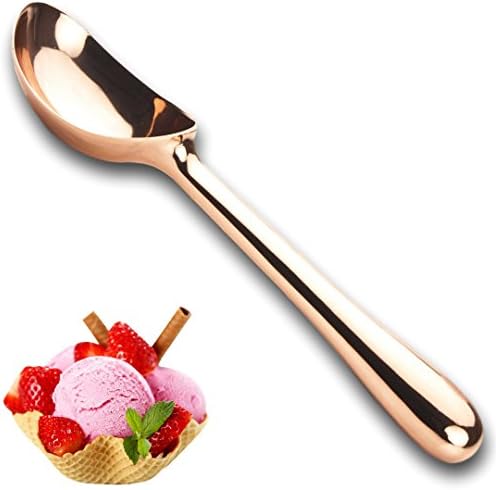 Rose Gold Ice Cream Scoop - Professional High Quality, Modern, Fashionable Colour Design. Strong Spoon &amp; Handle. Handheld Kitchen Tool For Scooping/Spooning Ice Cream &amp; Sorbet. By Sabatier