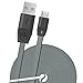 2 Meter-Micro USB-USB Cable Tangle Free Flat Cable with Fast Charging & Data Sync (Gray) RS.299.00