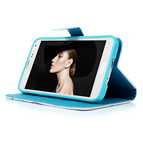 Badalink Case für Samsung Galaxy S5 9600 I9600 PU Leder (TPU innere Schicht) Tasche Flipcase Gemalt Schutzhülle mit Kreditkarteninhaber Kippständer Magnet-Schloss Handyhülle Dual-Traumfänger - 8