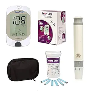 Smart Care blood glucose meter, 10 Smart Care Test Strips, 10 Lancets, Lancing Device, Manual & Carry Case
