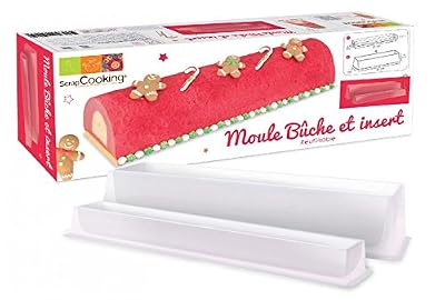 Scrapcooking 1921 Moule Bûche PVC Blanc 33,0 x 11,4 x 6,4 cm