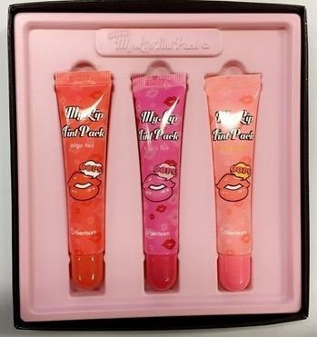 [Berrisom] Oops! My Lip Tint Pack (Lip Tatoo) #Virgin Red(Real Red)+#Bubble Pink(Cherry Pink)+#Lovely Peach(Pink Orange) 3pcs SET