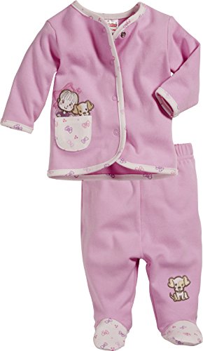 Schnizler Baby-Girls 2-Piece Long Sleeve Jacket and Bottoms Tracksuit, Pink (Lightpink), 0-3 Months (Manufacturer Size:62)