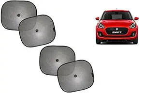 AUTO CAR WINNER Foldable Side Window Sun Shades For Maruti Swift 2018 AMT VXI (Black_SS-BLK-MARU-07_Set of 4)