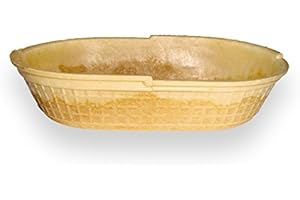 ‎MÜLHEIMER MANUFAKTUR Mülheimer Manufaktur Eiswaffeln - Waffel Snack Schale 155x100x37mm | essbare Pommes Schale | Waffelschale (60 Stück)