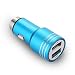 Produktbild Lade-Adapter für Auto-Zigarettenanzünder in edlem Design, passgenaues USB-Ladegerät von Liamoo, universales KFZ-Handy-Ladegerät mit zwei USB-Slots (2.1 & 1.0 Ampere) für Smartphone Tablet uvm. (Blau)