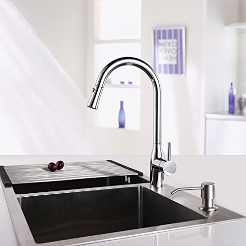 Homelody Chrom Ausziehbar Wasserhahn Küche mit Brause Küchenarmatur Mischbatterie Spültischarmatur Spültisch Spülbecken Armatur für Küche - 5