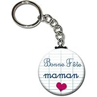Bonne Fête MAMAN Porte clés chaînette 38mm ( Idée Cadeau pour la Fête des Mères Noël Anniversaire )
