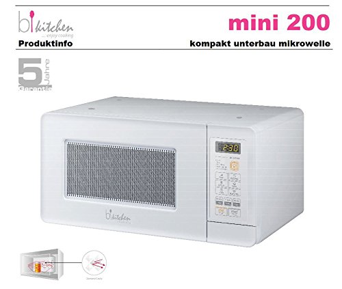 bkitchen Unterbau-Mini-Mikrowelle 600 W, Elektronik, 15l, weiß, mini 200 w - 3