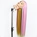 Neverland Beauty 30" Super Long Cosmetology Mannequin Head 100% Synthetic Hair Rainbow Color, Practice Training Hair Styling Mannequin Head with Table Clamp Holder UK Stock