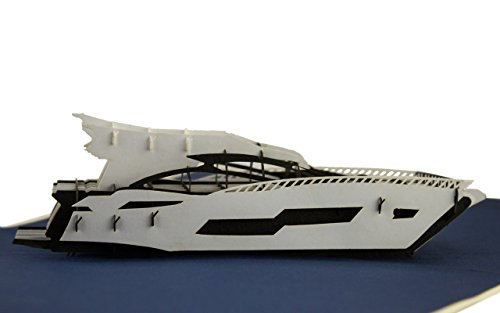 DIESE-KLAPPKARTEN® MARITIMES – 3D Pop-Up Karte (Verschiedene Motive Laserschnitt Handgefertigt Einladung Geburtstag Schiffstaufe Glückwunschkarte Gutschein Jubiläum Urlaub Grußkarte Dankeskarte/Danksagung), Klappkarten:B13 / Yacht - 2