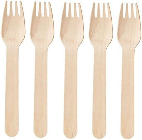 24 x Eco Friendly Disposable Wooden Forks Biodegradable Picnic Outdoor Cutlery.