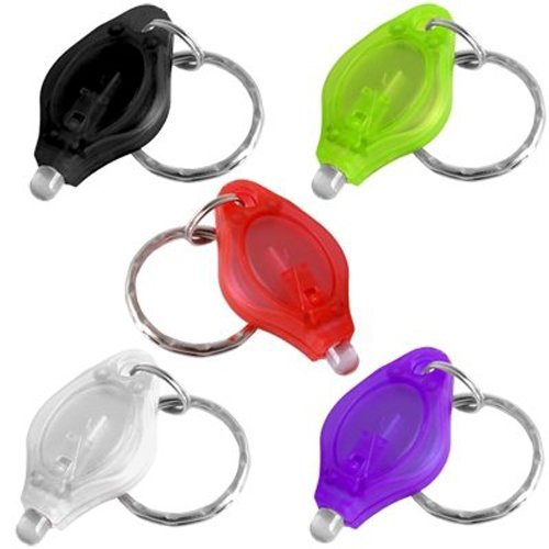 IPUIS 5 Stück Mini LED Taschenlampen Schlüsselanhänger Beleuchtung weiße Licht mit Schlüsselring kleine Taschenlampe für Outdoor-Aktivitäten,Camping, Abenteuer,Haus Partys oder besondere Anlässe(Farbe zufällige Lieferung)