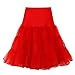 Produktbild KUDICO Damen Rock Erwachsene Hohe Taille Tutu Unterrock Kurze Ballettrock Tanzkleid Plissee Mini Röcke(rot, Medium)