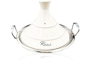 SAHARASHOP Marrakesch Rostos - Tajín marroquí (diámetro de 30 cm, cerámica), color blanco