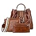 Produktbild Tasche, Malloom 3Pcs Retro Frauen Pure Color Leder Schultertasche Handtasche + Umhängetasche + Brieftasche für Arbeit, Schule und Lässige täglich