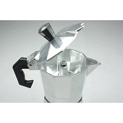 Gazechimp Metall Espressokocher | Mokkakanne | Mocca-Kocher | Kaffeekocher – Silber, 12 Tassen - 8