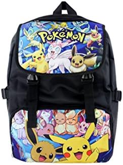 Cartoon Backpack Pokemon School Bag Anime Shoulders Bag Travel Rucksack. (A)