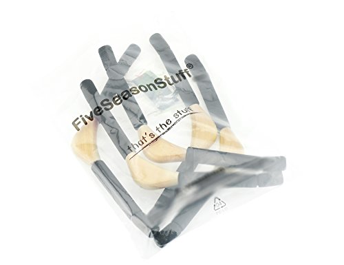 FiveSeasonStuff® Prämie Qualität Packung mit 5 Hochwertigen Kleiderbügeln Samak Baum Massivholzkleiderbügel / Kleiderbügel / Kleiderbügel, aus Holz / mit Anti-Rutschfestem Seiten Schulter Schaum HJ10 (5 x Massiv Natürliche Holz Kleiderbügel (Schwarz Anti-Rutsch-Schaum)) - 7