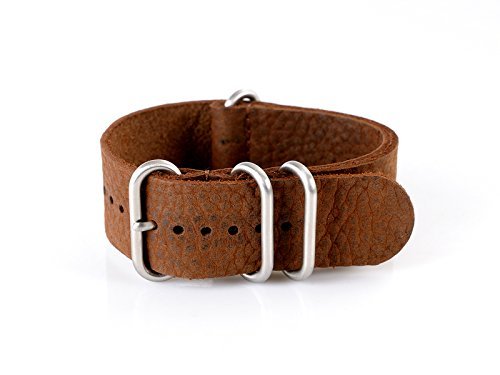 Vk von Buran01.com Uhrenarmband ZULU Vintage Style Leder Nato dunkelbraun/brown 24mm Watch Strap Vk von Buran01.com Uhrenarmband ZULU Vintage Style Leder Nato dunkelbraun/brown 24mm Watch Strap