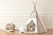 Produktbild KraftKids Spielzelt Tipi große weiße Sterne auf Beige / Uniweiss inkl. Spielmatte