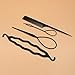 Sanwood Women's 4Pcs Hair Twist Styling Clip Stick Bun Maker Braid Tool