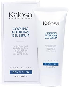 Kalosa Organic Natural Skincare Gentlemen Cooling Aftershave Gel Serum 100% Vegan. 100ml. No Parabens. Made in UK. No Mineral Oils. No Sulphates. No Animal Testing. No Palm Oil. No DEA. KALGEN3