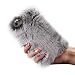 Produktbild Ouneed® Für iPhone 8 plus 5.5 Zoll Hülle , Rhinestone Bling Kristall Shining Handmade Handgefertigt Handyhülle Transparent TPU Silikon Weich Soft Fell Plüsch Wolle Warm Fluffy Flauschige Zotten Kaninchen Rabbit Pelz Haar Hair Handy Anti-Kratzer Schale Tasche For iPhone 8 plus 5.5 Zoll (Grau)