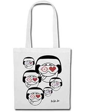 Eye Love Musik Emoticons Mit Kopfhörer Stoffbeutel von Spreadshirt®