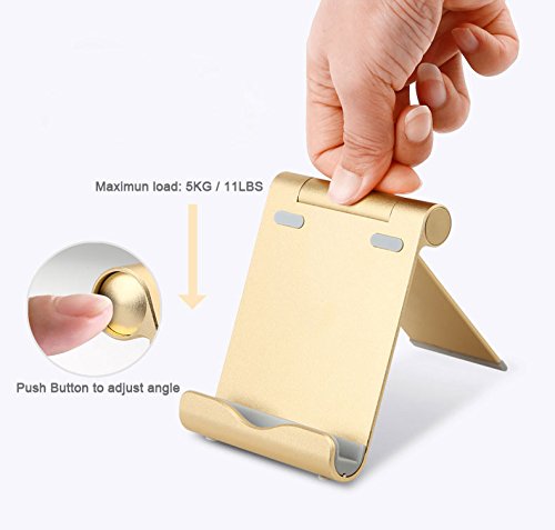 hengsheng Aluminium Multi Winkel Universal Handy und Tablet Ständer für iPhone, iPad, Samsung Galaxy, HTC, Nexus und mehr gold - 5