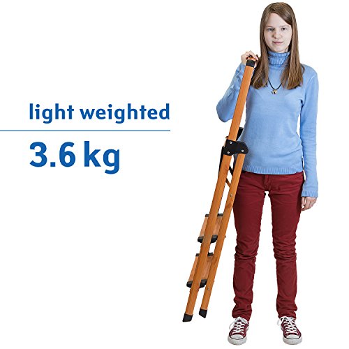 Tatkraft Upstairs Haushalt Klapptrittleiter 3 Stufen Anti-Rutsch Leicht & Robust - 4