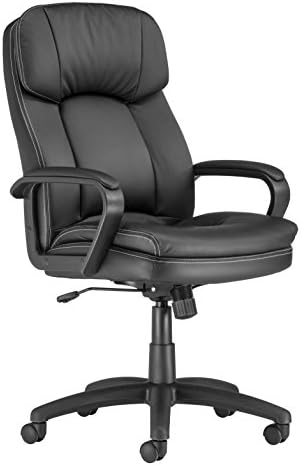 Chairs For Offices 160003BK Luxurious Leather Look Reclining Executive Chair with Contrast Stitching Free 3 day Delivery