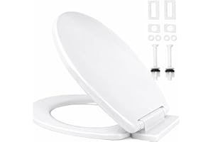 Ram® White Soft Close Toilet Seat with Quick Release for Easy Clean Loo Toilet Seat with Adjustable Hinges Standard O Shape T