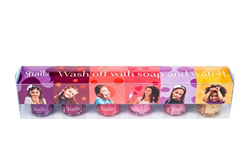 Snails 6 Mini Pack Nagellack Wasser rosa/Purpur/pfirsichfarben/Rosa Hellblau glänzend/rot kirschrot/Gold 7 ml