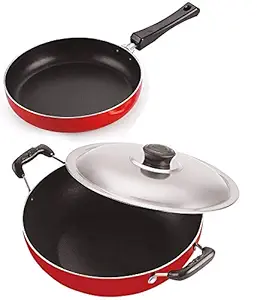 HOMEST Non-Stick Gas Compatible Aluminum Kitchenware Utensils Combo Gift Set Item with Bakelite Handle, Multicolor, 2.6mm