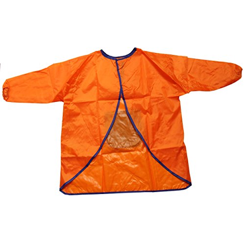 Malkittel für Kinder 6-8 Jahre, 1 Stück ✓ Bastelschürze in Orange ✓ Kunstkittel langarm ✓ Schutzkleidung für Kinder beim Malen ✓ Kinderschürze mit wasserabweisender Funktion ✓ praktischer Klettverschluß ✓ Gummizug an den Armen ✓ Werkschürze mit nützlicher blauer Tasche ✓ Malschürze aus angenehmen Polyamidmaterial ✓ hervorragendes Malzubehör für Kinder | trendmarkt24 – 26320 - 3