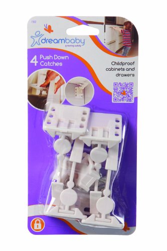 Dreambaby Push Down Catches (Pack Of 4, White)