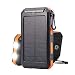 Produktbild OOBY 24000Mah Portable Solar Power Bank, Starke Wasserdichte Mobile Power Mit 2 LED Taschenlampe, 3 High Speed Output Und USB Externer Akku Für Iphone, Samsung Galaxy, Ipad, Gopro Kamera Und Android Phone.,Orange