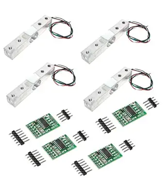 INVENTO 4Pcs 10kg Load Cell + HX711 Weight Weighing A/d Module Pressure Sensor Digital Portable Electronic Kitchen Scale Weight Weighing Sensor For Scale