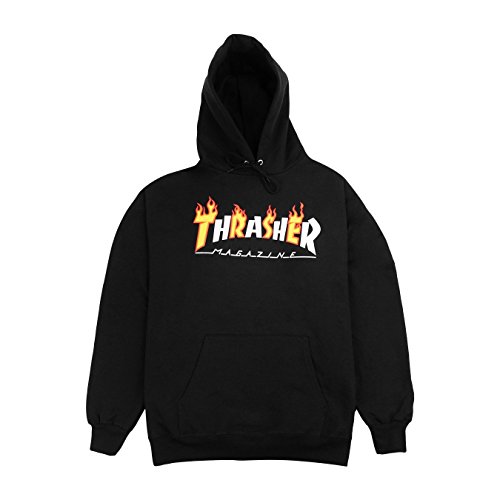 THRASHER SUDADERA Flame Magazine Black SUDADERA (M)