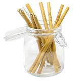 ✔️ REUTILIZABLE - Apto para lavavajillas y altamente duradero, estas pajitas de bambú se pueden reutilizar indefinidamente. Son sin olor e insípido, por lo que puede disfrutar de sus bebidas sin sabores no deseados.