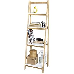 SoBuy® FRG162-N Bibliothèque Étagère Pliable Style échelle avec 4 Niveaux de Rangement