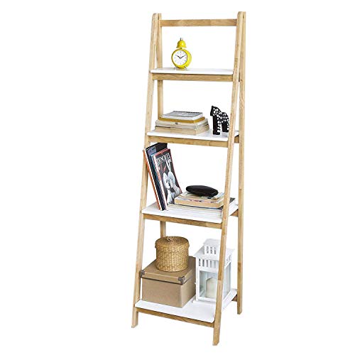 SoBuy® FRG162-N Bibliothèque Étagère Pliable Style échelle avec 4 Niveaux de Rangement